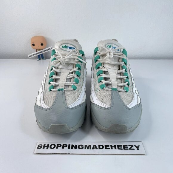 [US 11.5] NIKE AIR MAX 95 Essential Clear Emerald Running Shoes White Teal - Picture 5 of 12